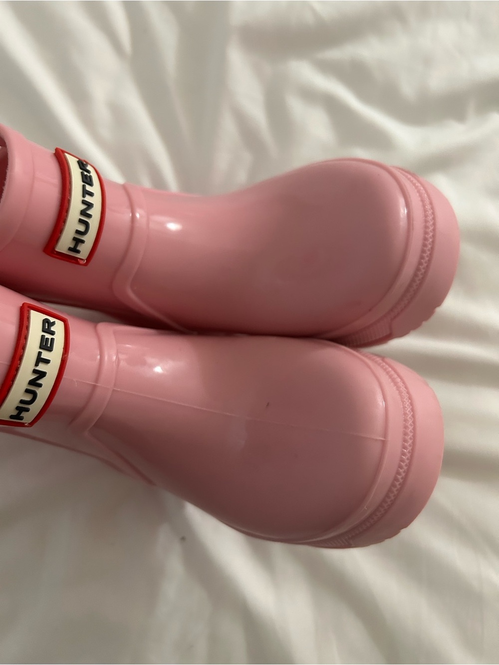 Hunter Kids Pink Rain Boots with Logo